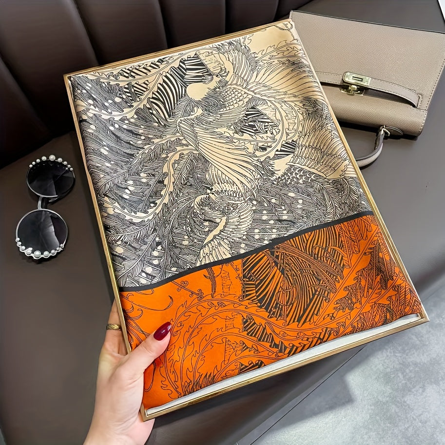 Women’s Square Scarf 109cm Polyester Vine Print Summer Shawl Headscarf