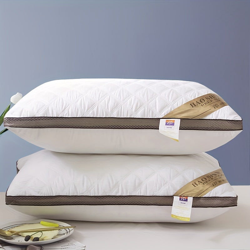 Soft Pillow Set for Bedroom Bedding Includes 1 or 2 Quilted Hotel Pillows for Neck Support