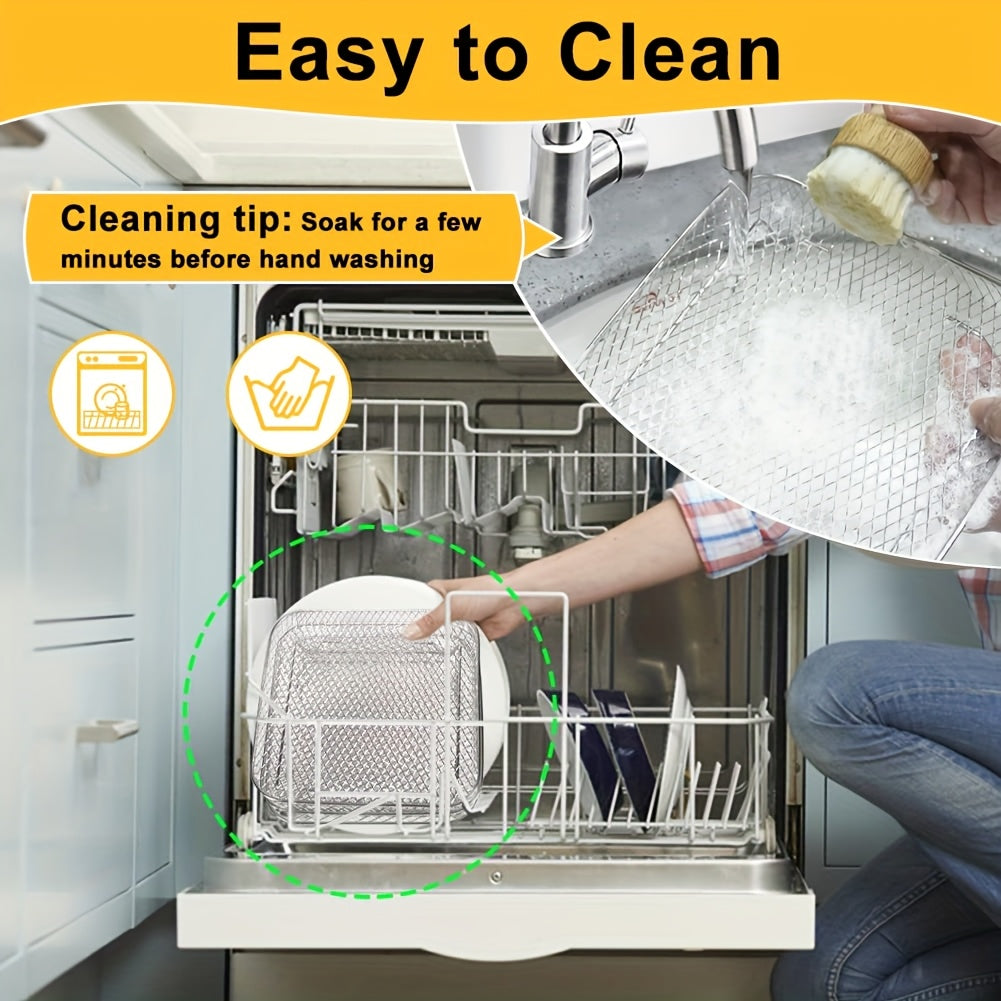 Air Fryer Accessories Set for Max Pro Hot Air Fryers Mesh Stackable Basket Stainless Steel