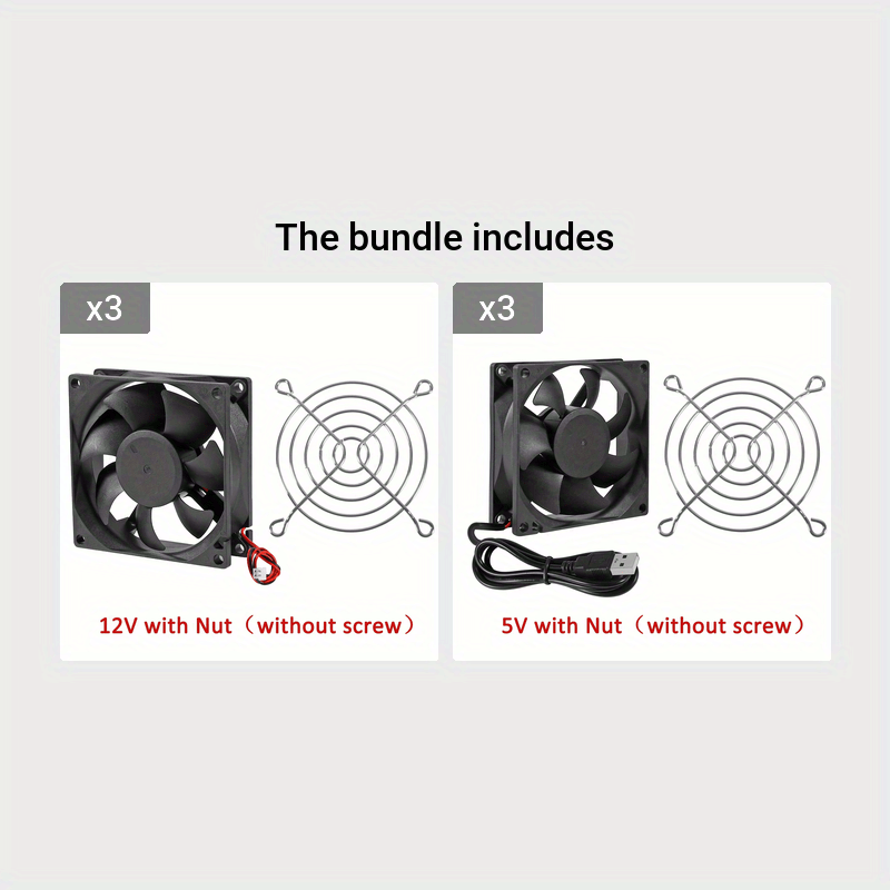 Quiet Brushless Cooling Fan 80x80x25mm USB 2800 RPM Black Copper Heat Sink