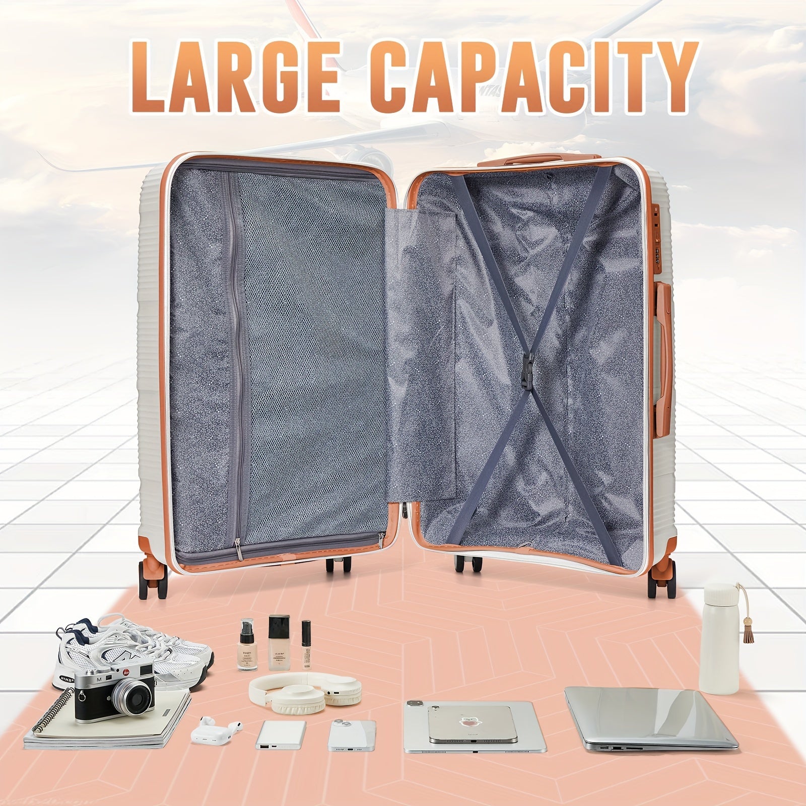 Багаж и дорожные сумки, туалетные принадлежности и косметички, чемодан с кодовым замком доступен в 1 штуке или 6 штук.