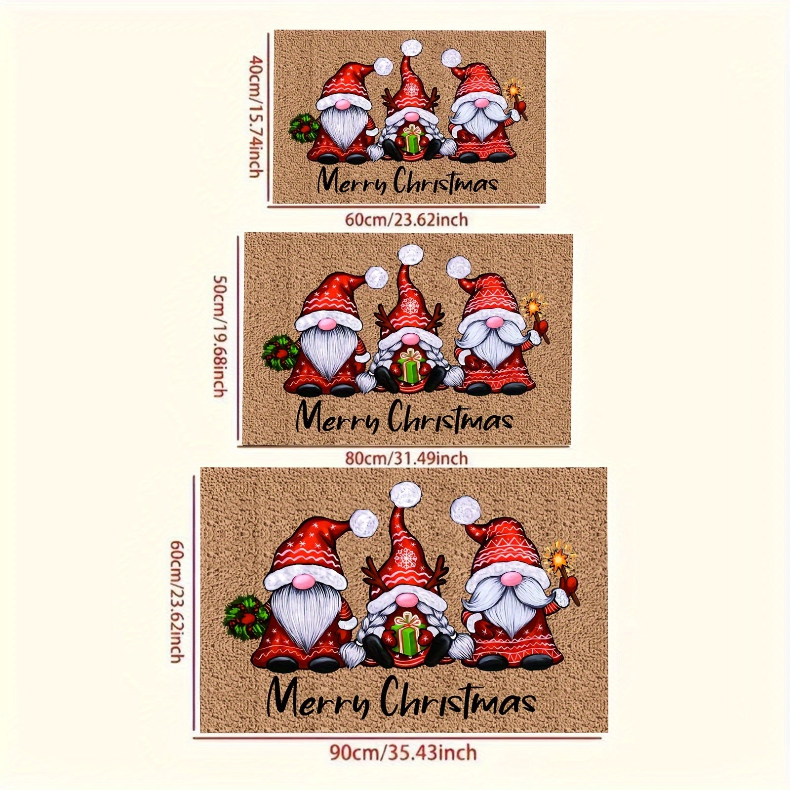 Holiday Velvet Rug Non-Slip Backing Entryway Bedroom Kitchen Bathroom