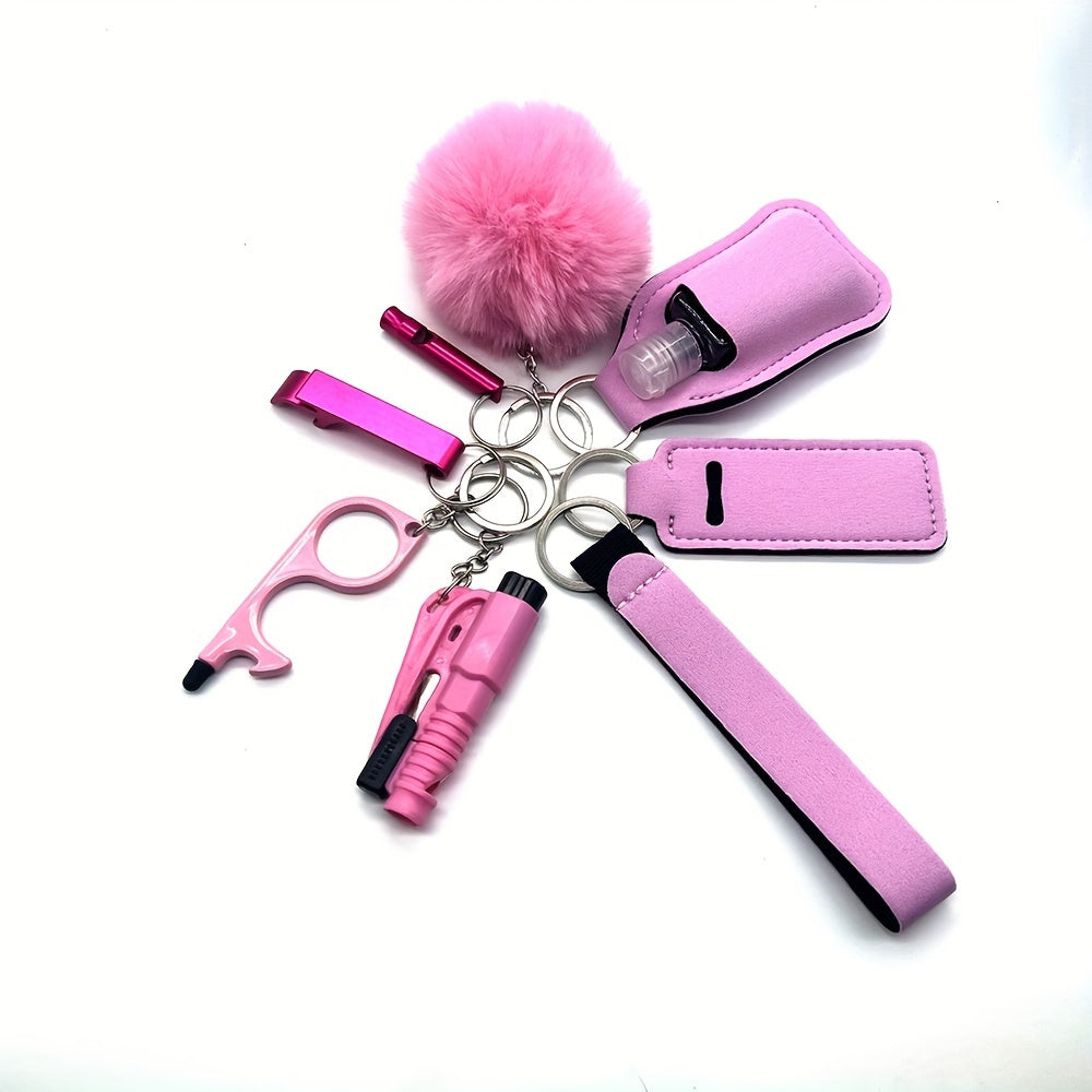 Ayollar uchun 9 ta bo'lakli kalitchain aksessuarlar to'plami, mato, qisqich, zamonaviy sovg'a