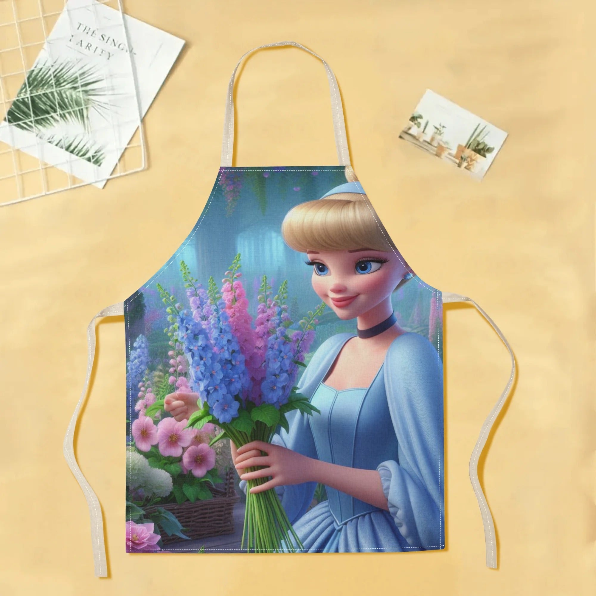 Waterproof Apron with Elsa Cartoon Design for Kitchen Restaurant Home Use