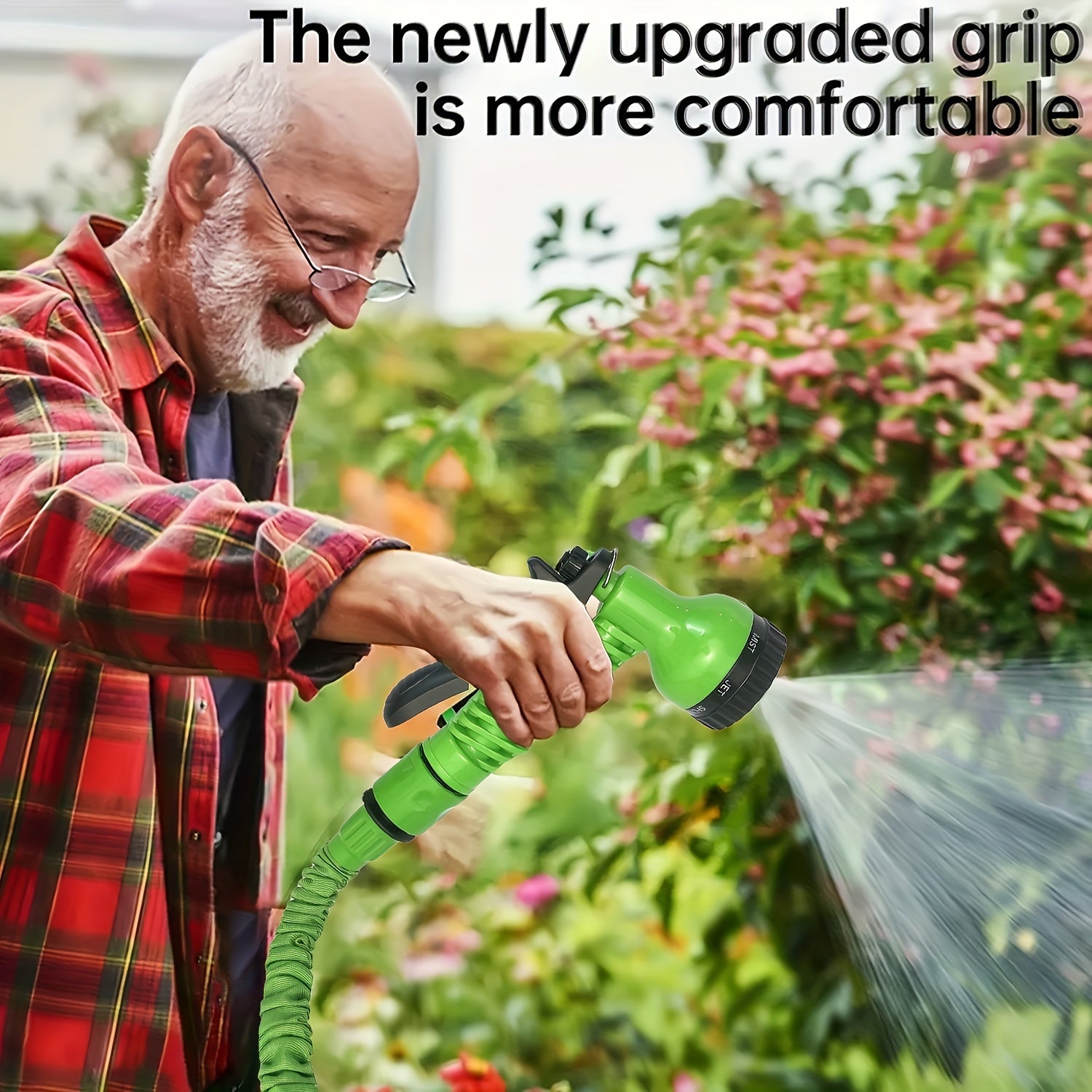 Expandable Rubber Garden Hose 22.86m High Pressure Watering and Car Wash with Spray Gun