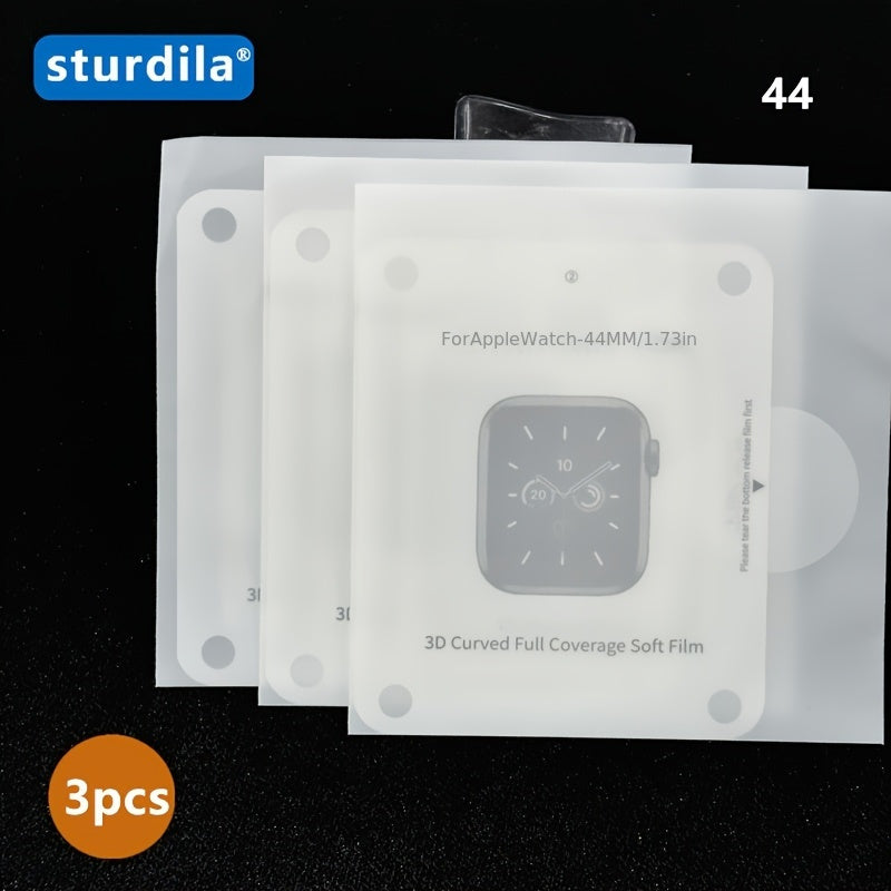 3Pcs Apple Watch Screen Protector Series 8 9 Ultra TPU Full Coverage Scratch-Resistant