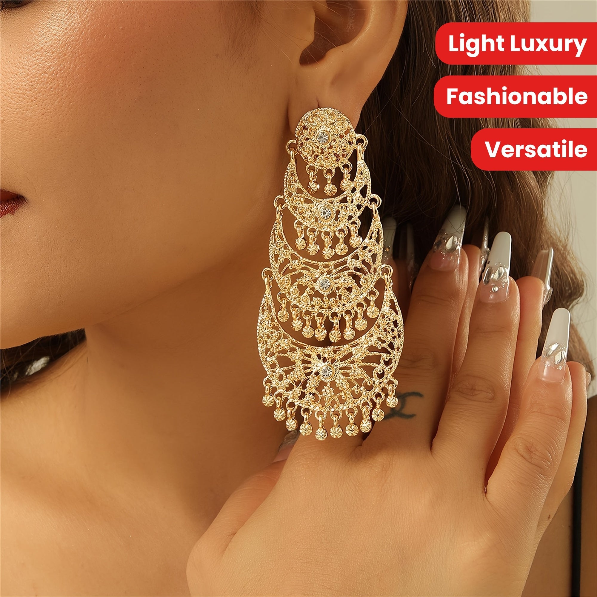 Women’s Gold Plated Indian Style Earrings for Weddings and Celebrations