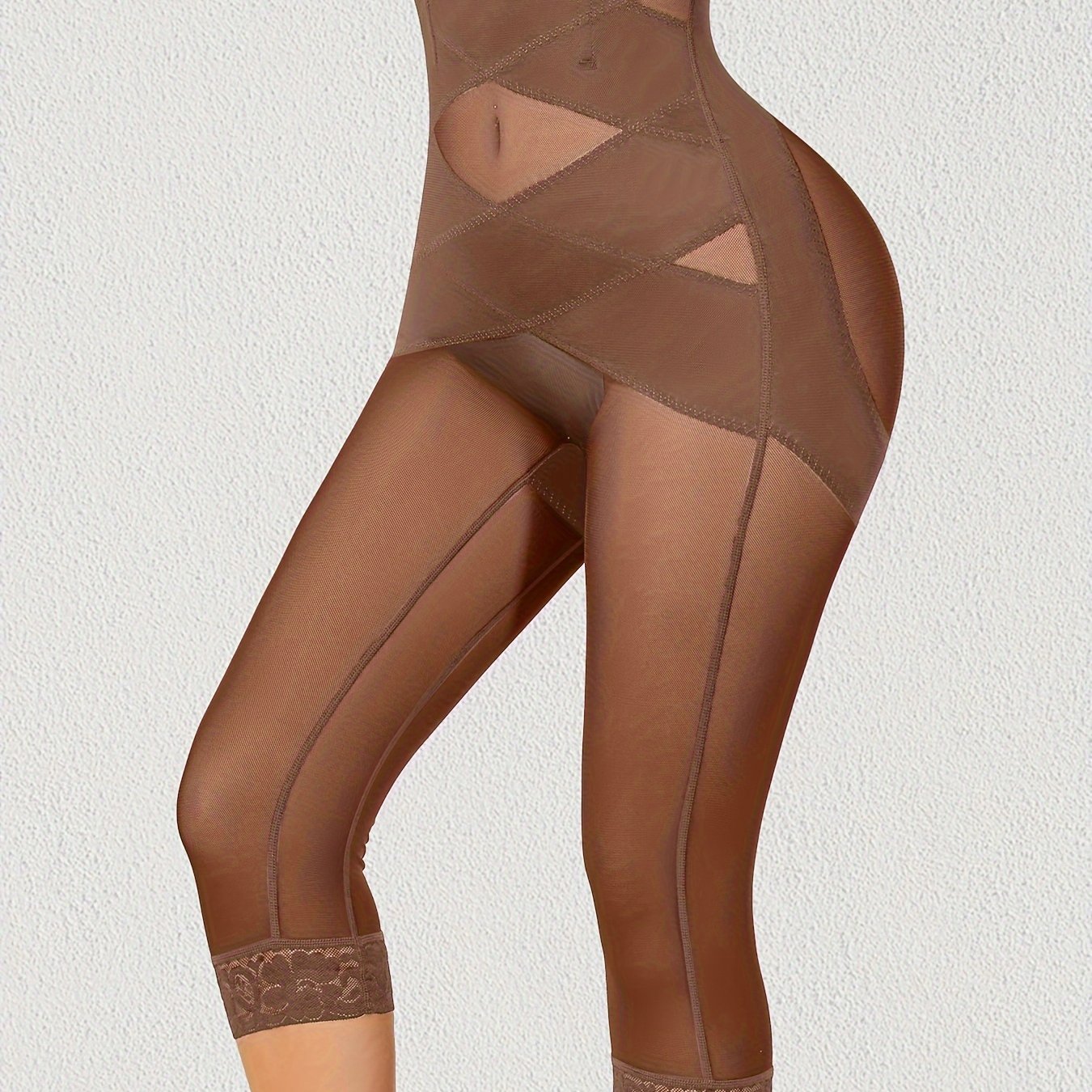 Women's High Waist Shaping Shorts Tummy Control Butt Lift Solid Color Knit Fabric