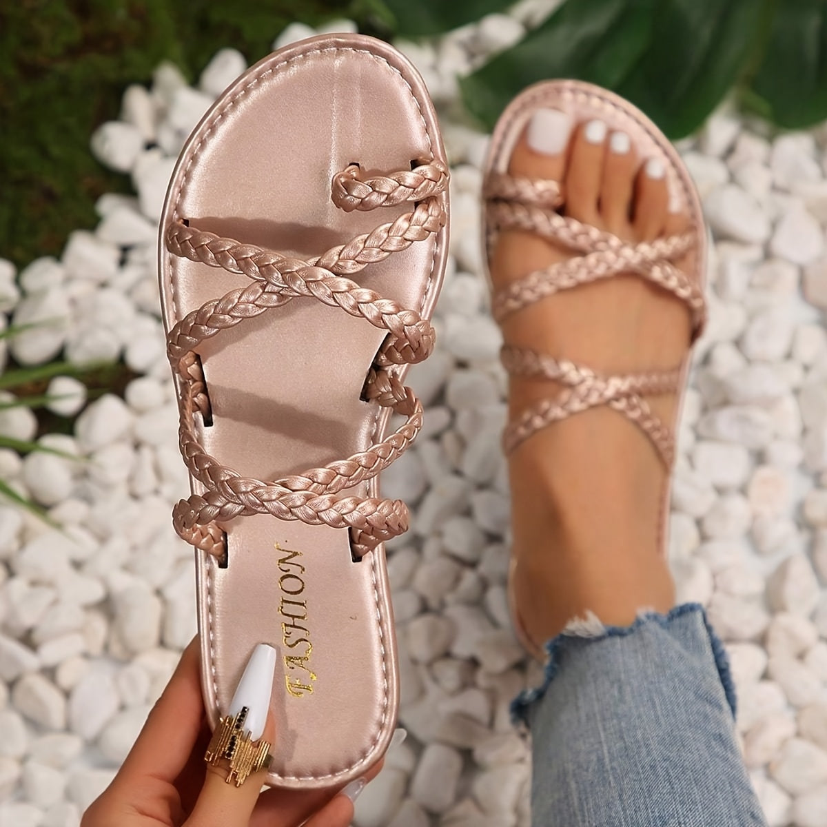 Women's Flat Sandals Beach Slippers Summer Large Size