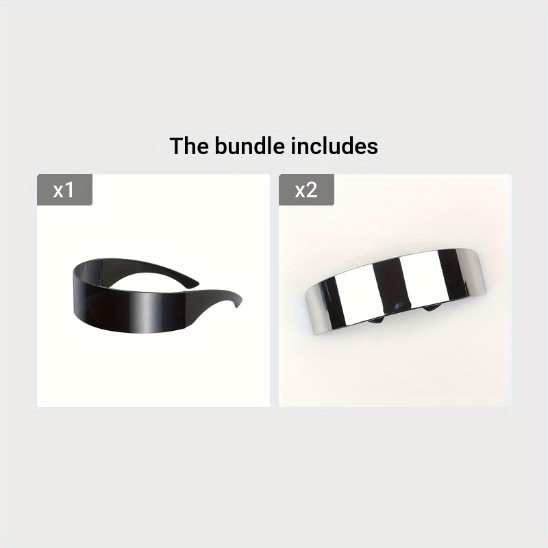 Unisex Cyberpunk Fashion Glasses with Interchangeable Lenses Black Gray Plastic Frame