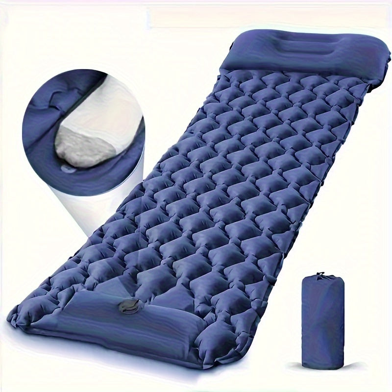 Portable Inflatable Camping Air Mattress with Foot Pump TPU Durable Rectangular Single Person