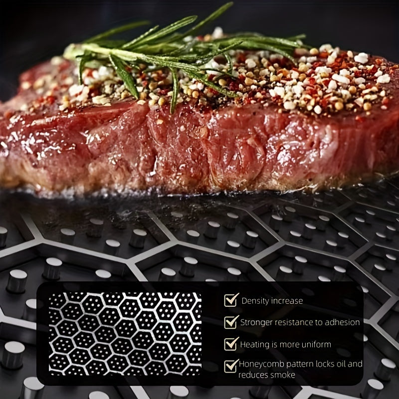 20cm Stainless Steel Non-Stick Wok with Honeycomb Coating and Wood Handle