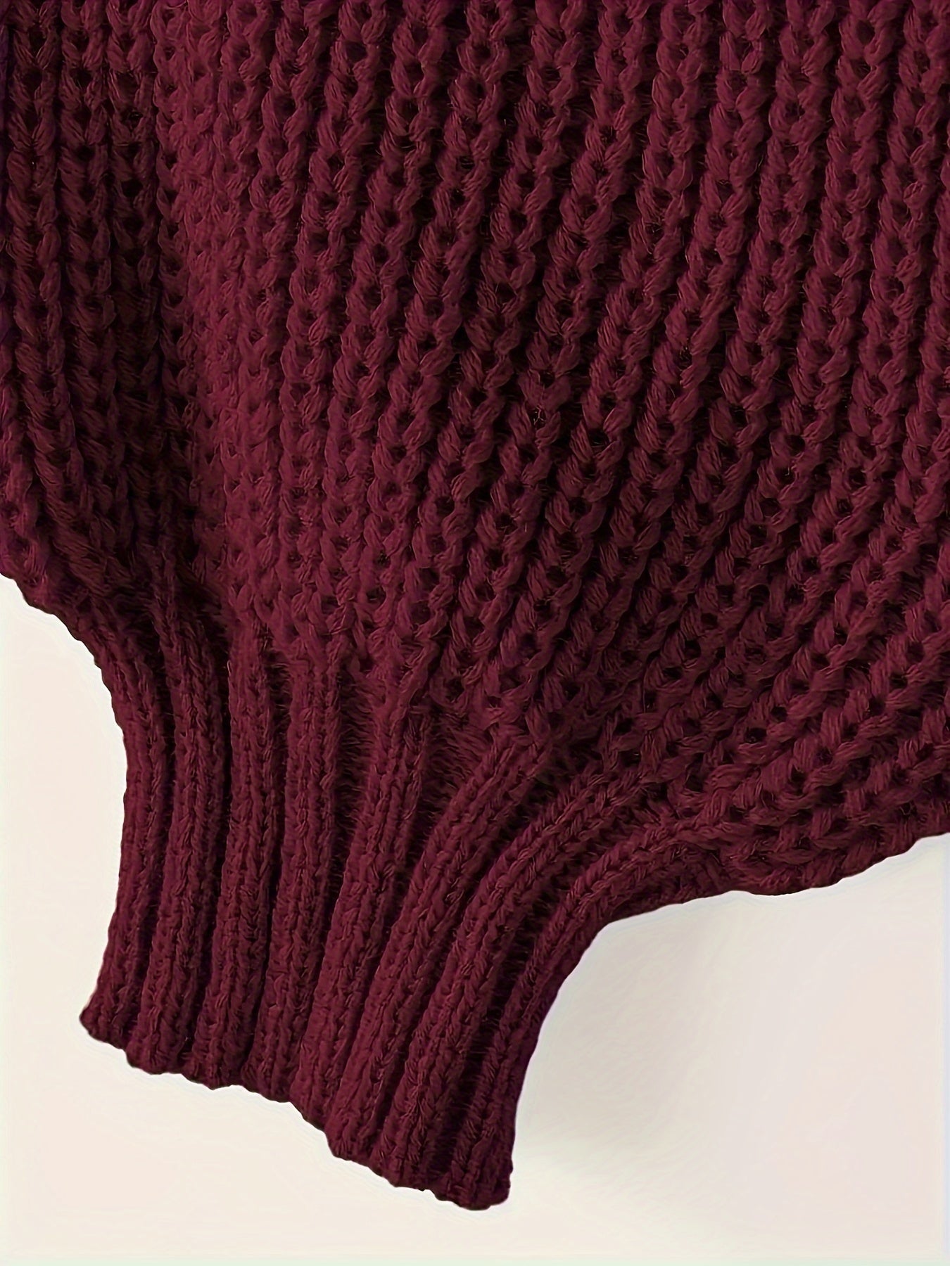 Suéter de punto de color sólido para mujer con cuello redondo, manga larga, casual, para otoño e invierno