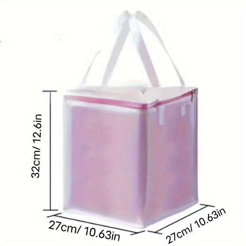 Reusable Insulated Food Delivery Tote Square Metal Foil Food Carrier for Outdoor Dining and Takeout