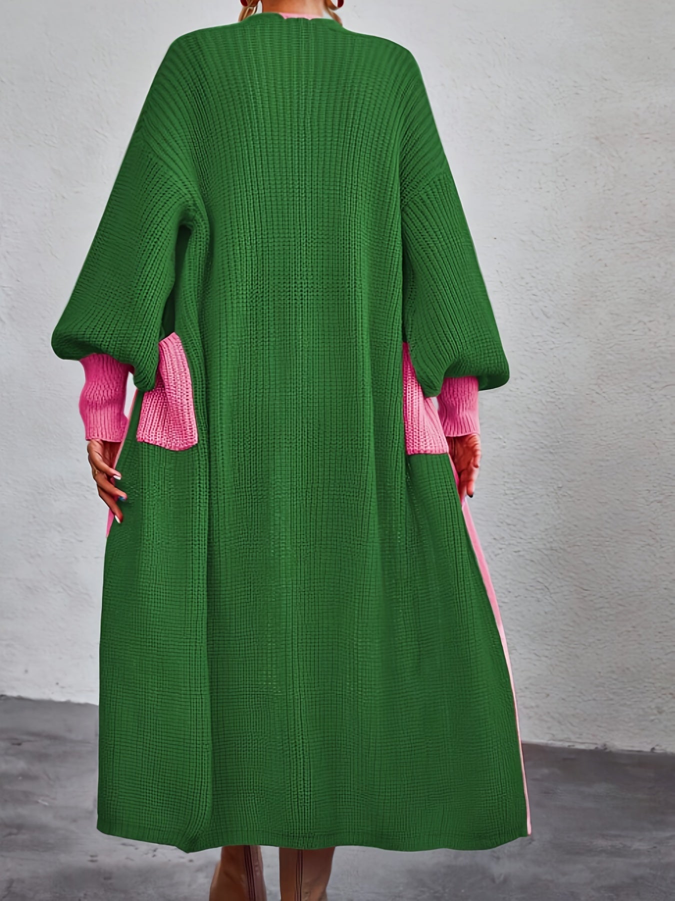 Plus Size Women's Cardigan Oversized Open Front Sweater with Pockets