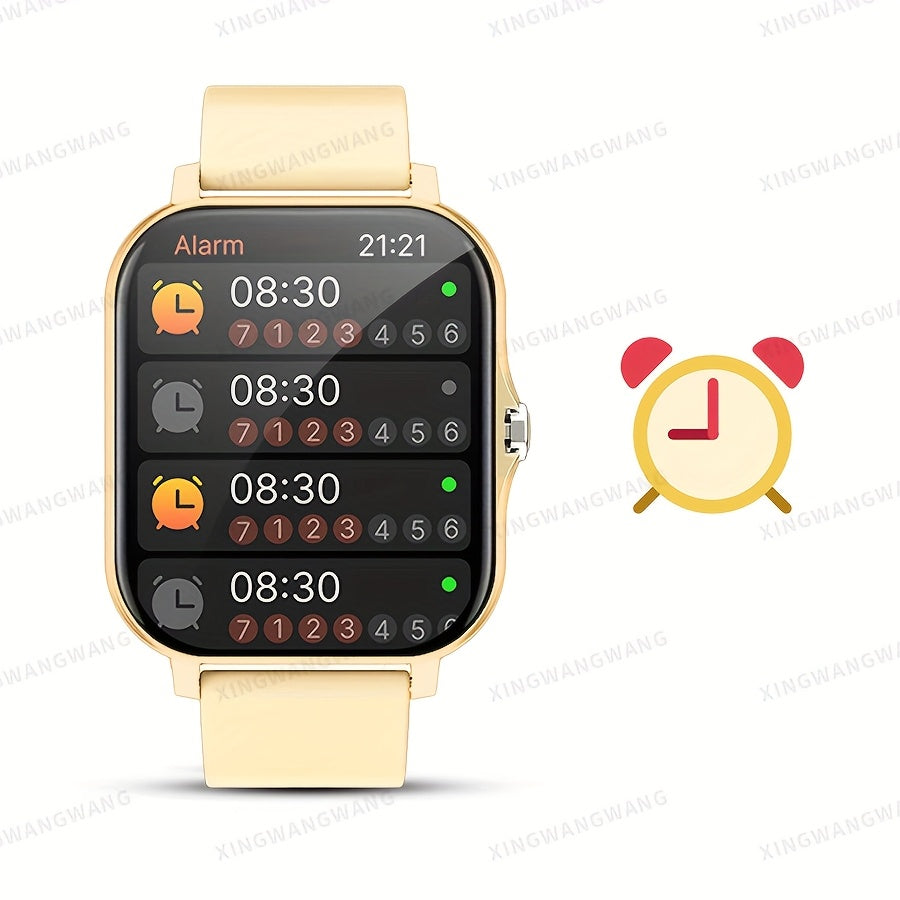 Men Women 4.65cm Touchscreen Smartwatch Fitness Tracker Call SMS USB Charging Silicone Strap