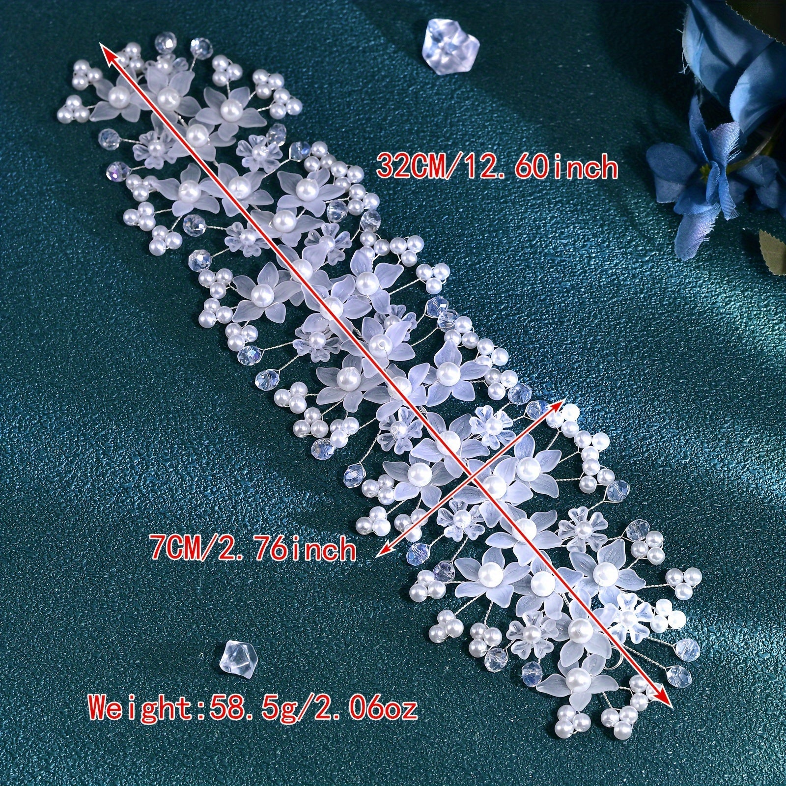 Bohemian Wide Belt with Faux Pearl Beads and Crystals for Bridesmaid and Holiday Dress