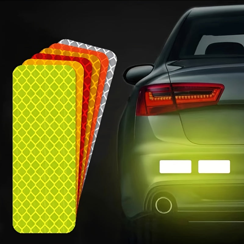10pcs Car Bumper Reflective Stripe Stickers for Night Safety and Style