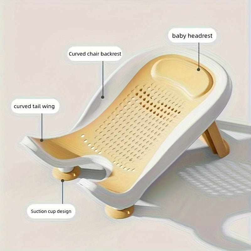 Foldable Baby Bath Seat for Infants 0-3 Years Non-Slip Cushion Portable Support