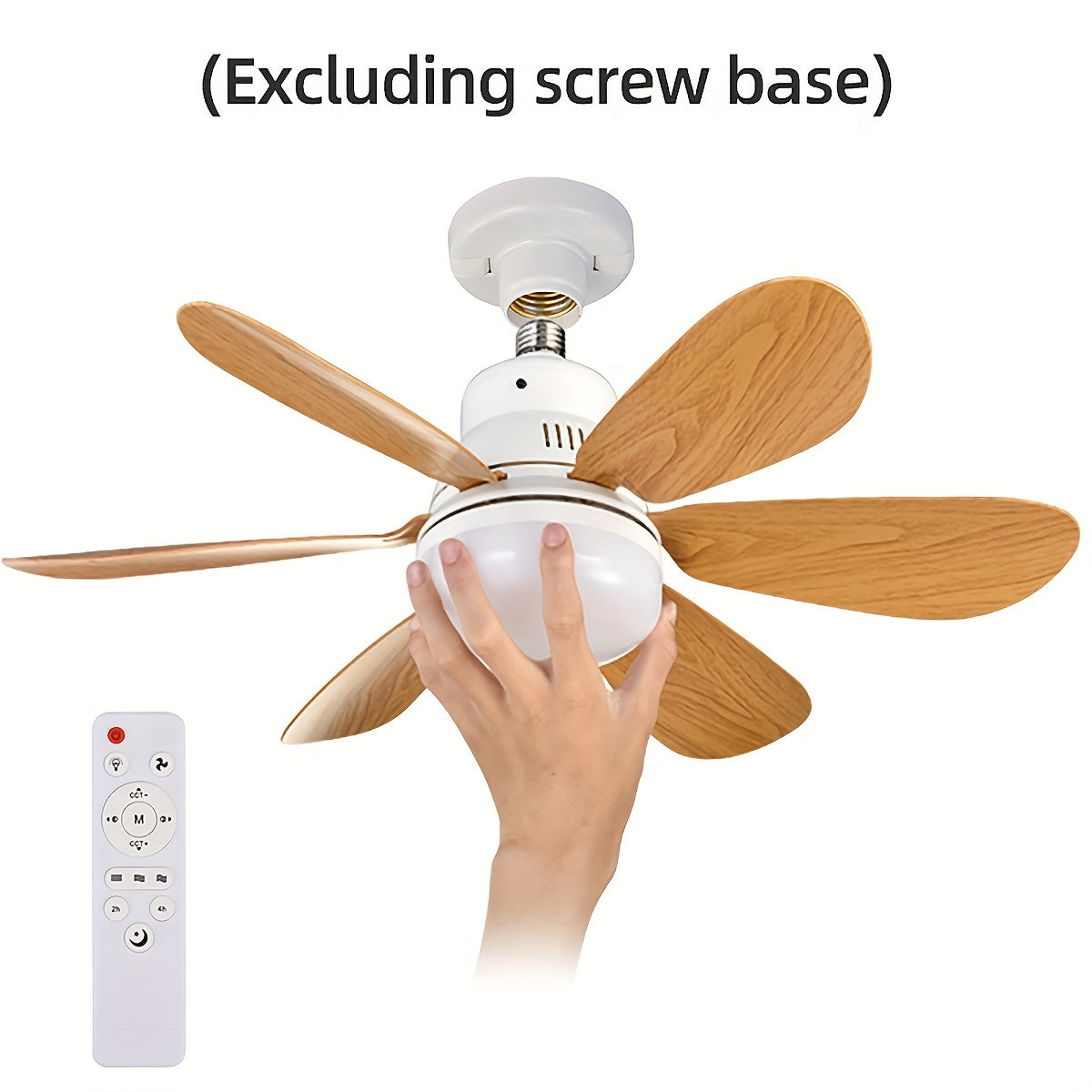 Modern Dimmable Flush Mount Ceiling Fan with LED Light Remote Control Shock-Resistant for Bedroom Kitchen Living Room