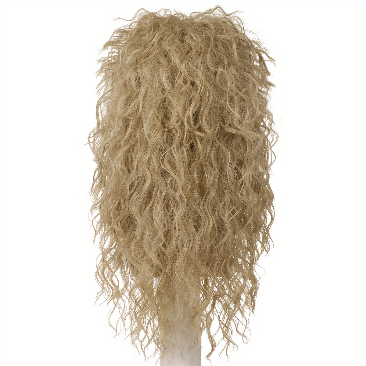 Long Fluffy Afro Wig with Bangs for Men Halloween Cosplay Rave Party Black Blonde