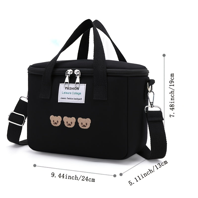 Bolsa de almuerzo de lienzo Mummy con caja de almuerzo de arroz de gran capacidad, térmica e insulada para estudiantes