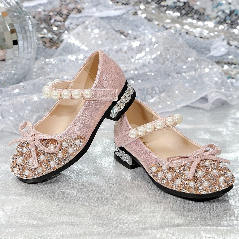 Kids Girls Summer Crystal Princess Shoes Soft Soles Casual Fashion with Bow