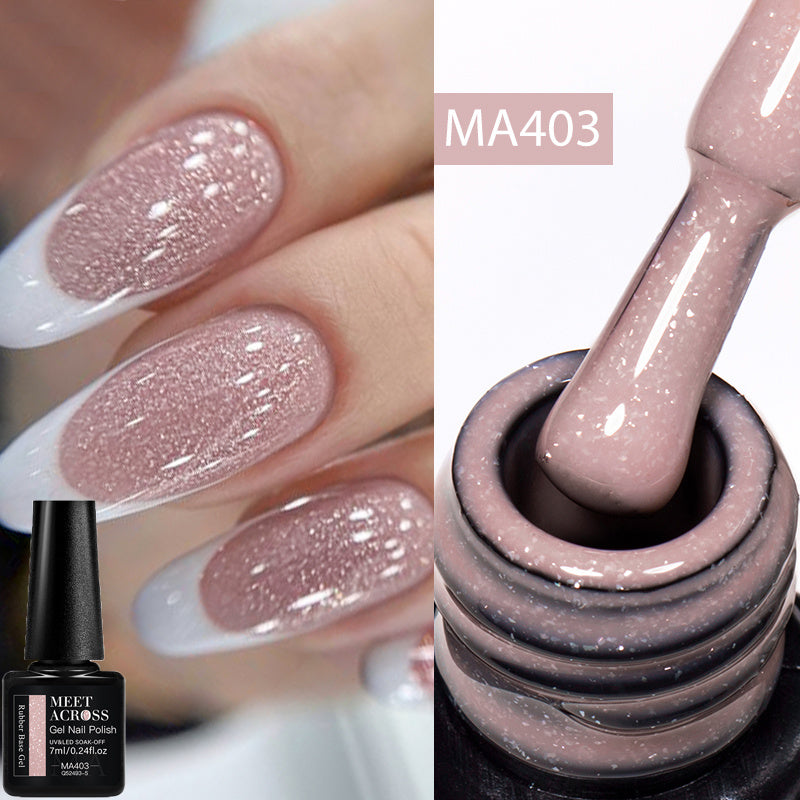7ml Shimmering Nude Glitter Gel Nail Polish UV LED Soak Off Unscented