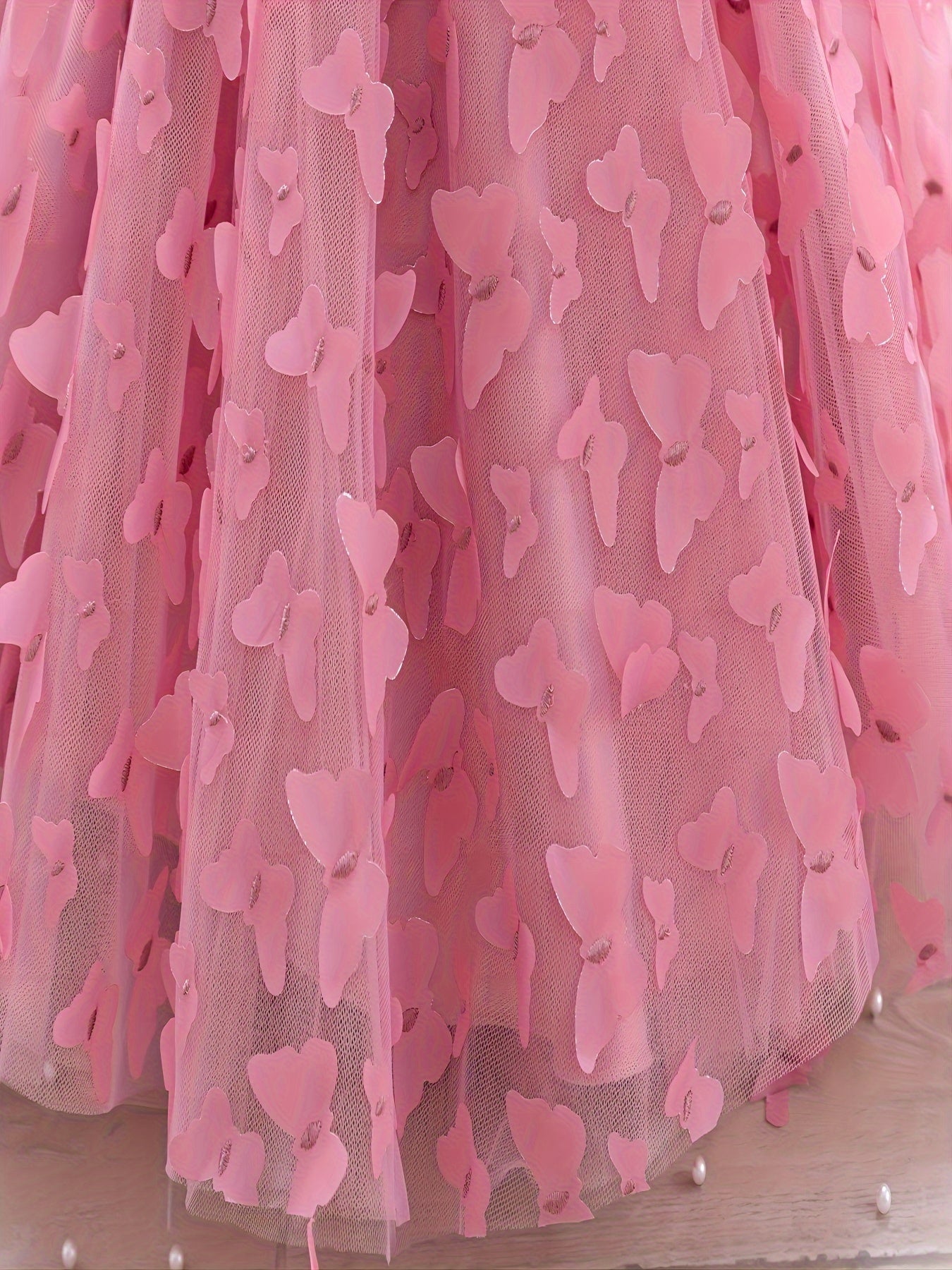Girls Toddler Princess Dress Butterfly Design with Bow Belt Flutter Mesh Sleeves for Parties and Birthdays