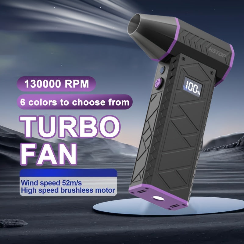 USB rechargeable handheld blower with digital display for camping outdoor use