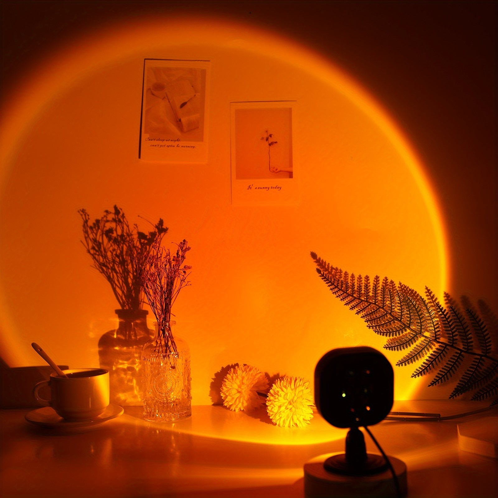 LED Sunset Lamp Projector for Bedroom Living Room Decor Warm Orange Light Energy-Efficient Tabletop