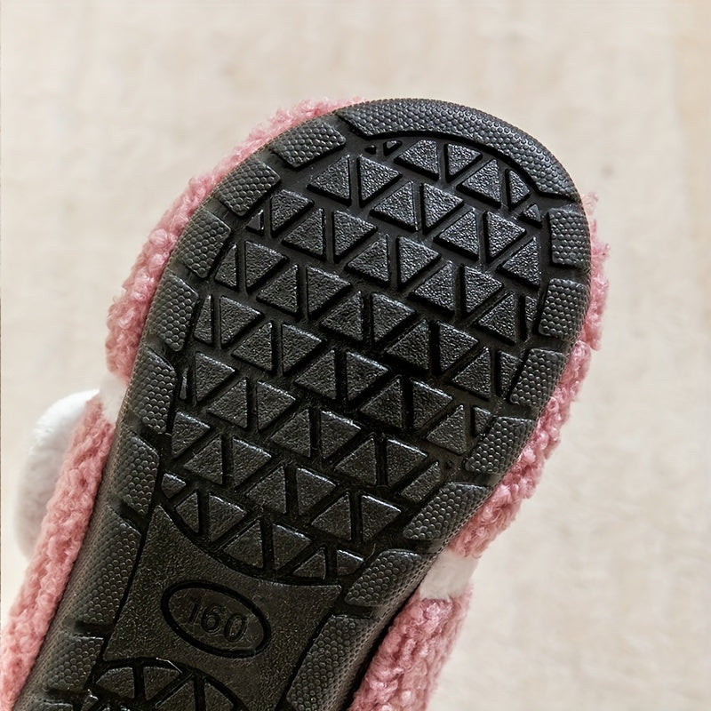 Zapatos de casa para niñas, antideslizantes, de algodón, cálidos, ligeros y casuales para otoño e invierno