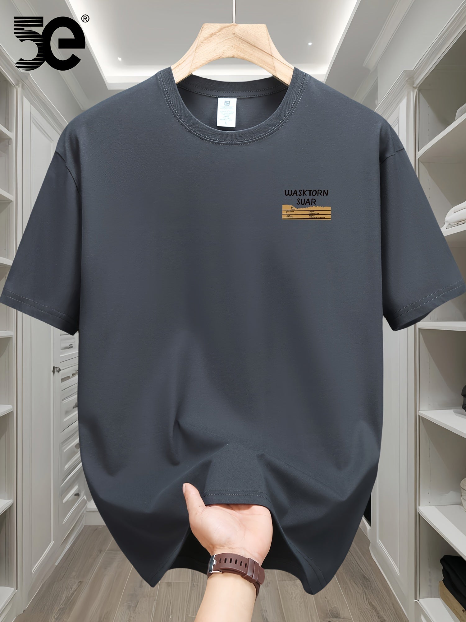 Camiseta casual de algodón con estampado gráfico para hombre, cuello redondo, manga corta, ropa de verano para exteriores