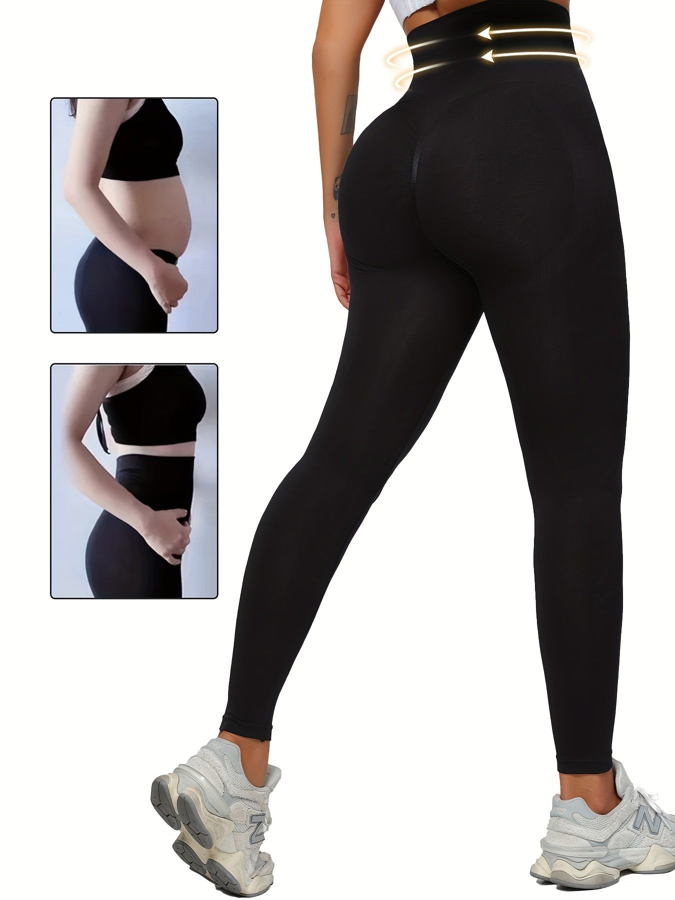 Women's High-Waist Yoga Leggings Tummy Control Butt Lift Solid Nylon Blend All-Season