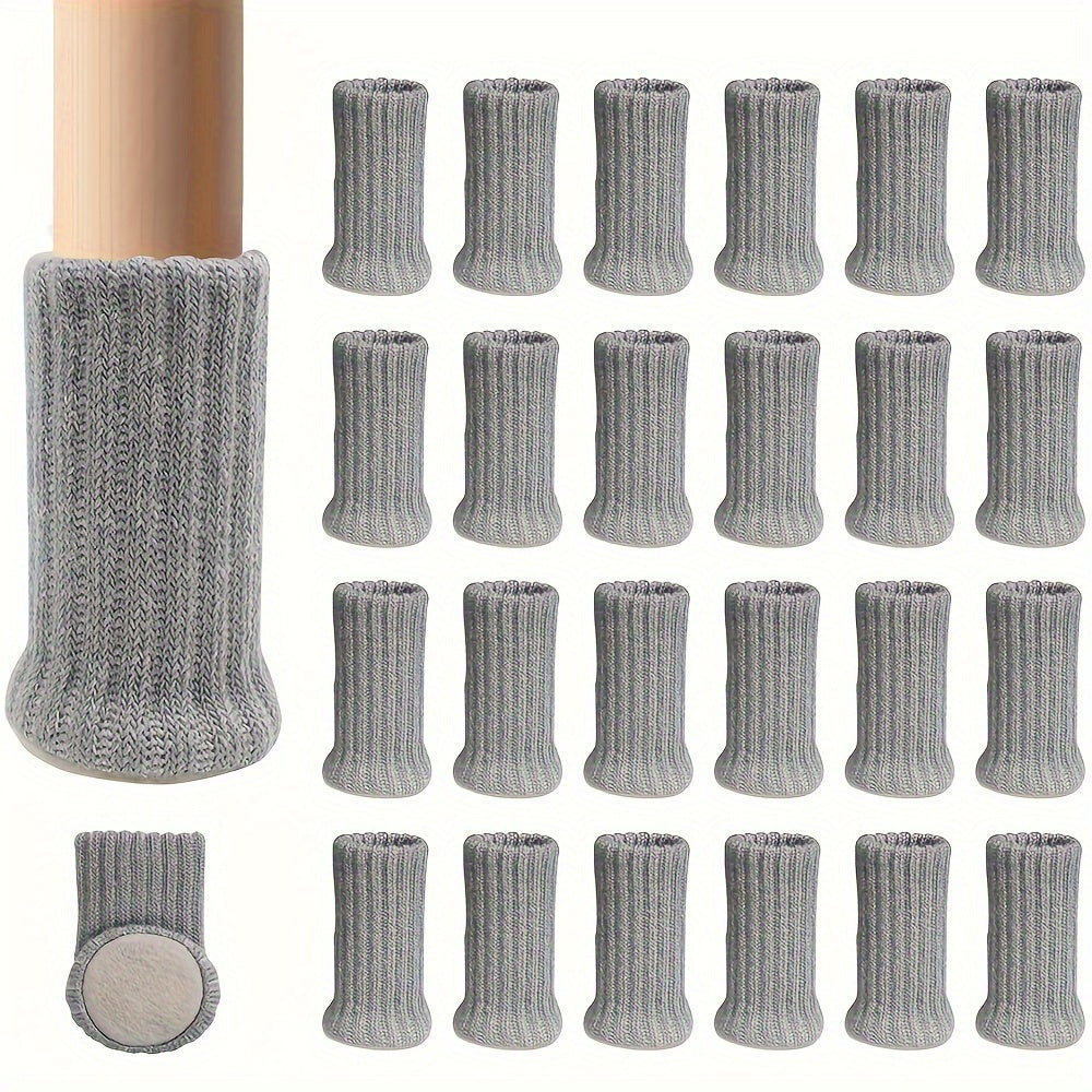 Set of 24 Elastic Chair Leg Socks with Anti-Slip Pads for Floor Protection