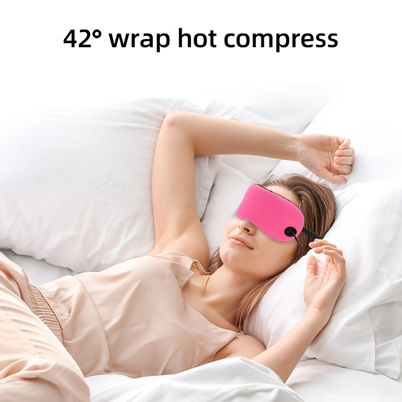 USB Heated Eye Mask with Adjustable Temperature Soft Silk for Sleeping and Relaxation