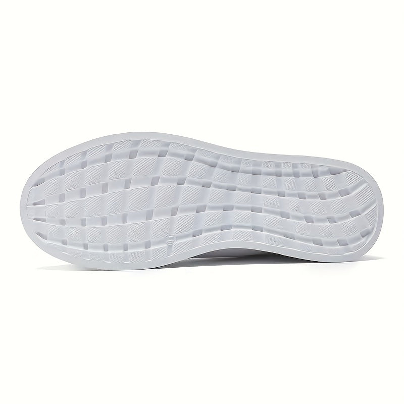 Men's Casual Sports Sneakers Low Top Lace-Up Solid Striped PU Upper PVC Sole