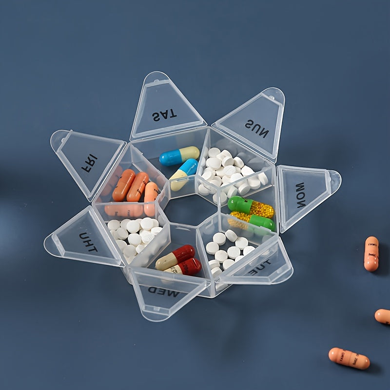 Unisex Plastic Seven-Day Pill Organizer Portable Transparent Pill Case