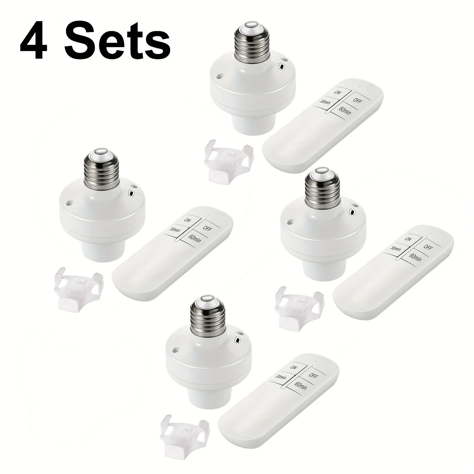 Wireless E26 E27 Lamp Socket with Timer Remote Control No Wiring AC85V-250V