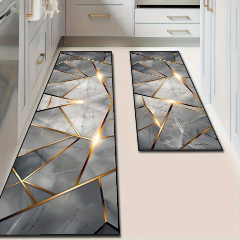 Yagona marmar naqshli gilam, yashash xonasi, yotoqxona, koridor, kir yuvish xonasi, balkon va oilaviy koridor uchun mos. Slidga chidamli va mustahkam, oson parvarish uchun mashinada yuviladi. Zamonaviy san'at dizayni har qanday joyga stil qo'shadi.