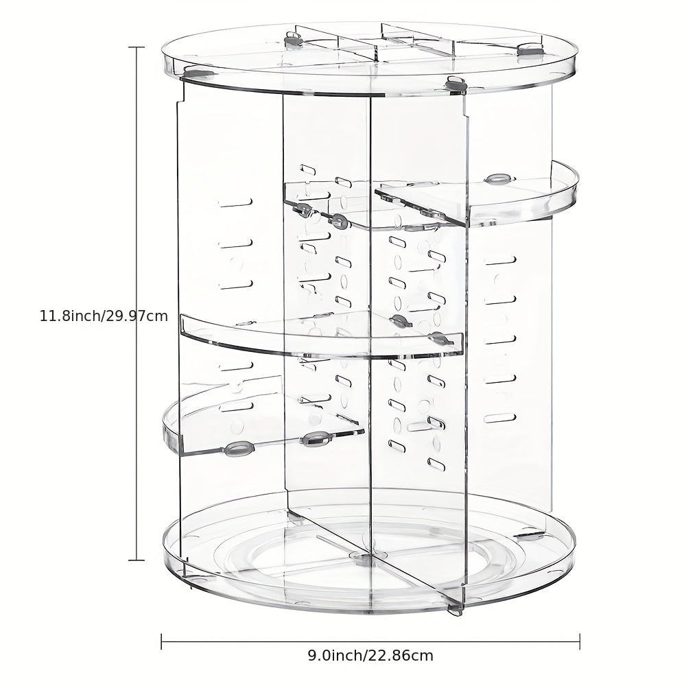 360° Rotating Transparent Makeup Organizer for Bathroom and Bedroom