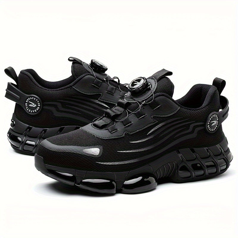 Men's Durable Steel Toe Work Boots Puncture-Proof Non-Slip Mesh Safety Shoes