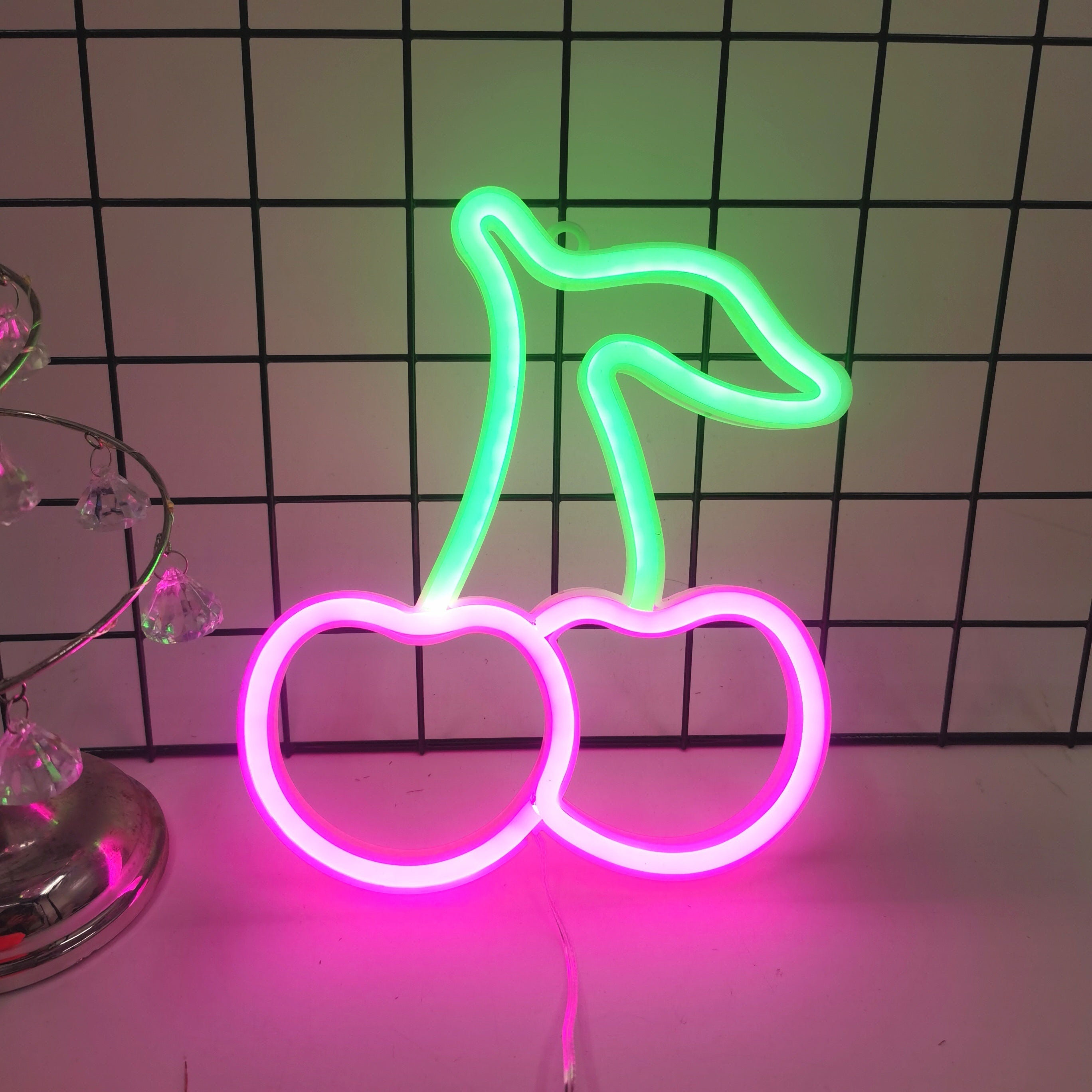 Cherry Neon LED Light Sign for Kids Rooms Bars Restaurants Birthday Parties
