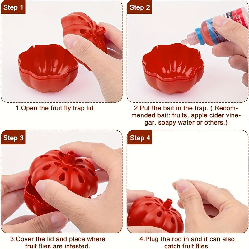 Paquete de 2 trampas para moscas de la fruta de calabaza reutilizables, orgánicas, para interiores y atrapamoscas para mosquitos