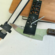 Manual Knife Sharpener with Adjustable Angle and Multi-Grit Surface for Kitchen Knives