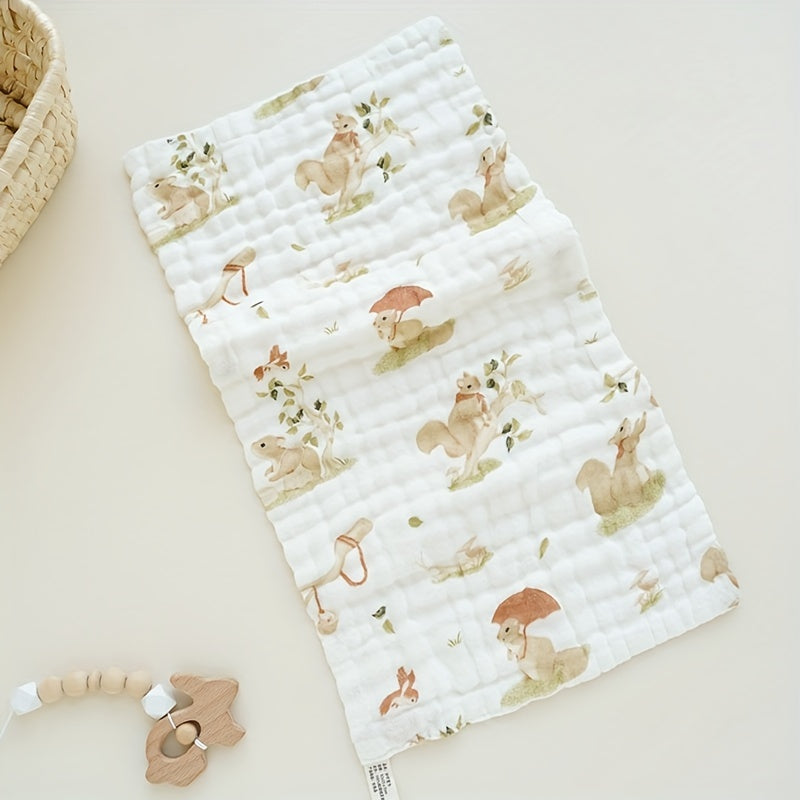 Пять штук детских полотенец, состоящих из шести мягких слоев. Эти полотенца можно использовать как полотенца для лица, носовые платки, полотенца для купания и кормления, салфетки, пеленки и банные полотенца.