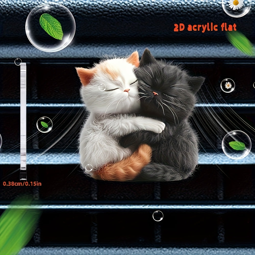 Yoqimli Mushuk Avtomobil Havosi Vent Klipi 2D Akril Flat Aroma Yostiqlari Boshqacha Hidi Yo'q