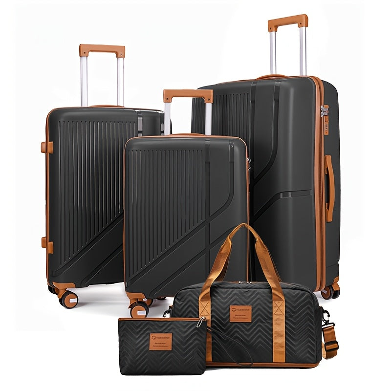 2025 New Model PP Suitcase Set with Password Lock and Silent Spinner Wheels 30 Inches White Black