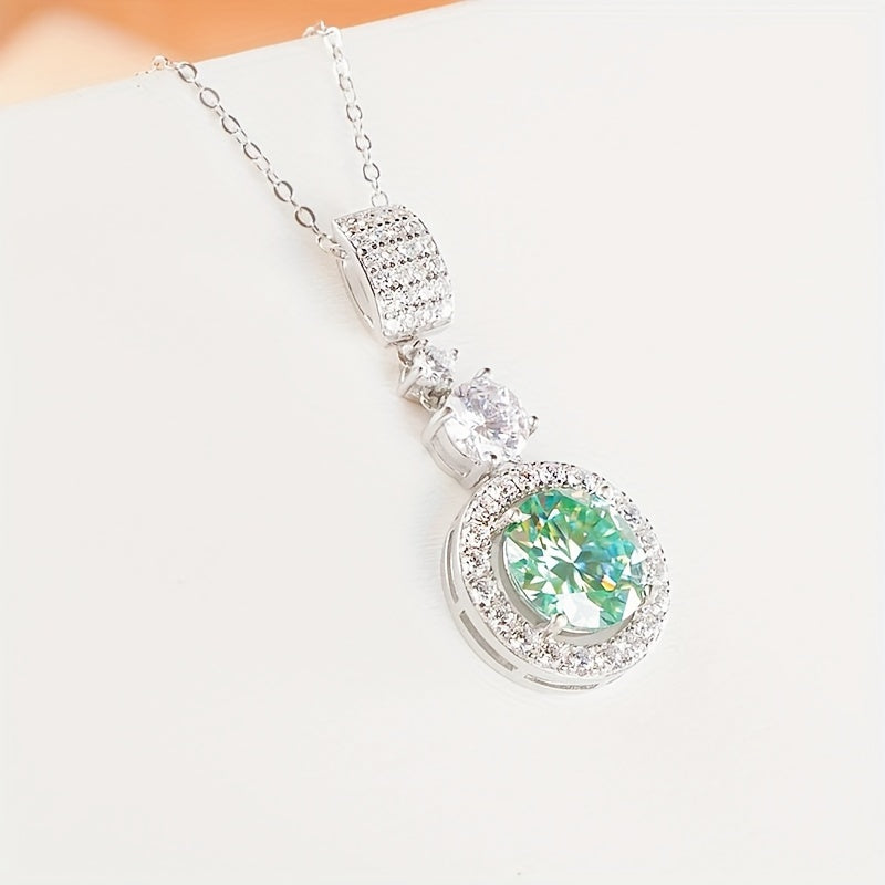 Moissanite Pendant Necklace 5 Carat 18K Gold Plated Sterling Silver Hypoallergenic Engagement Jewelry