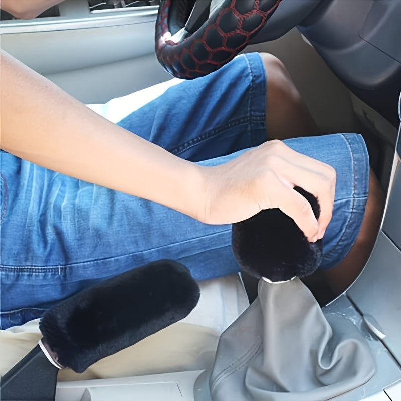 Car Interior Accessories 2Pcs Plush Winter Insulation Gear Shift Covers